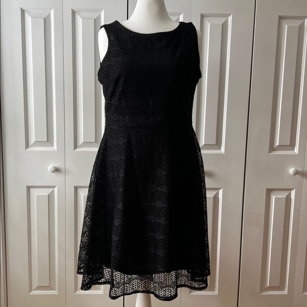 Danny & Nicole Black Lace Mini Dress